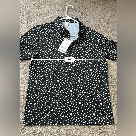 NWT JDX Men’s Nature Pattern Polo Golf Collared Shirt | Men’s Small Black - Picture 5 of 6